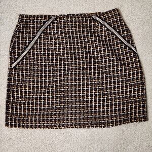 Skies Are Blue Tweed Pencil Skirt in Black and Brown